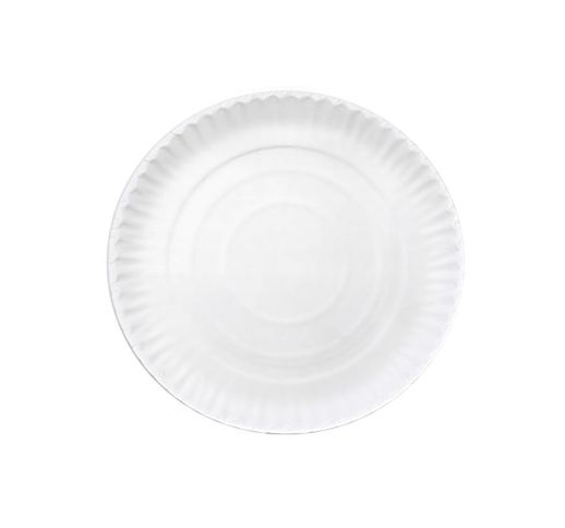 Lėkštutės vienkartinės gilios popierinės, baltos 29 cm (50 vnt.)