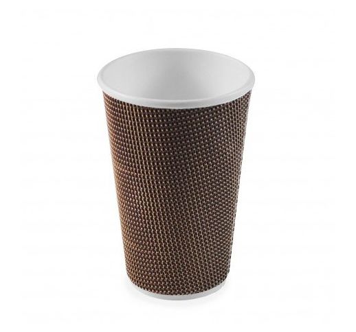 Puodeliai popieriniai gofruoti PREMIUM XL 510 ml (25 vnt.)