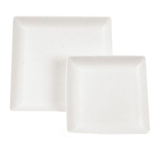 Lėkštės vienkartinės iš cukranendrių keturkampės 17 cm (50 vnt.)