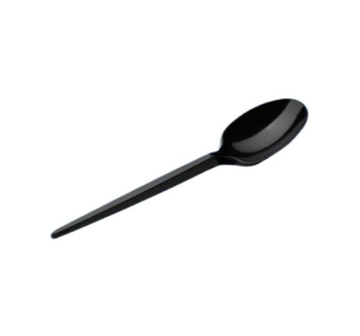 Šaukštai daugkartiniai, juodos spalvos (17 cm, 50 vnt.)