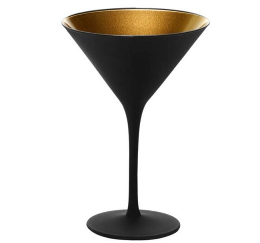 Taurė martini OLYMPIC 240 ml juoda auksinė