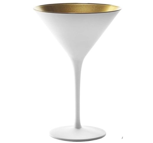 Taurė martini OLYMPIC 240 ml balta auksinė