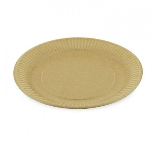 Lėkštės vienkartinės popierinės KRAFT 23 cm (100 vnt.)