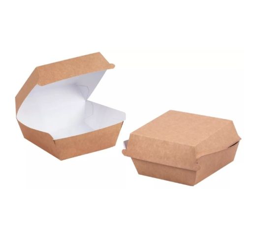Dėžutės hamburgeriams rudos L 115x115x75 mm (100 vnt.)