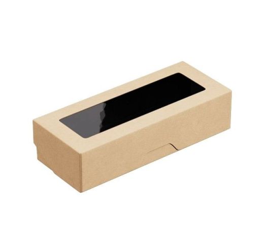 Dėžutės 500 ml su dangteliu 7x17x4 cm juodos (25 vnt.)