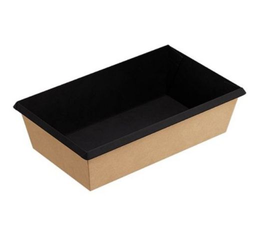 Dėžutės 800 ml 12x20x5.5 cm juodos (50 vnt.)
