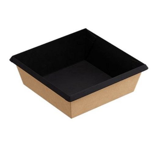 Dėžutės 550 ml 13x13x4.5 cm juodos (50 vnt.)