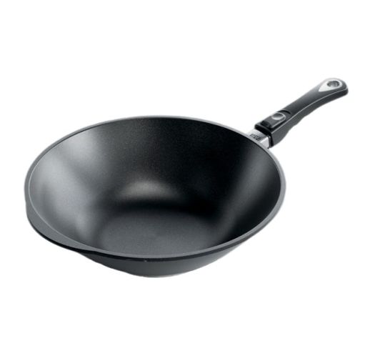 Keptuvė indukcinė su plastikine rankena AMT WOK 28/11 cm