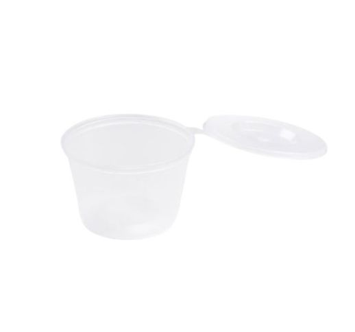 Indeliai apvalūs skaidrūs su dangteliu 60 g (100 vnt.)