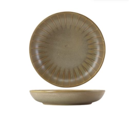 Dubuo Terra Porcelain Matt Grey Scalloped 25,4 cm