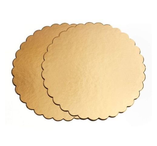 Padėklai aukso splavos apvalūs karpyti 28 cm ( 70 vnt )
