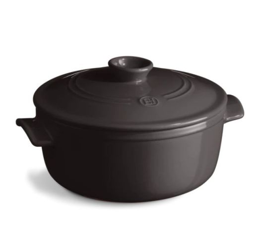 Puodas su rankenomis juodas 28 cm