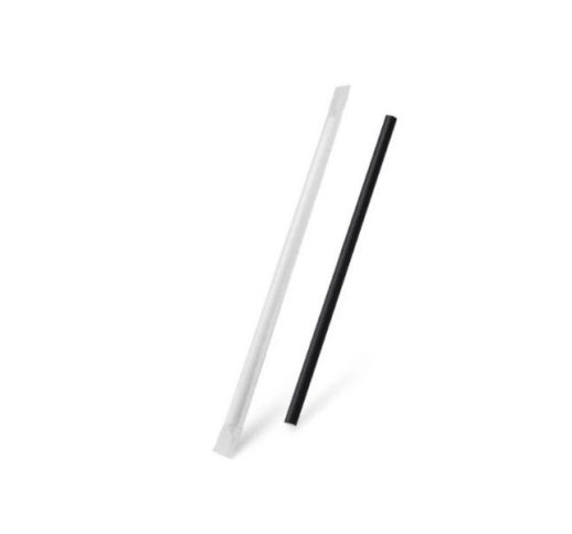 Šiaudeliai popieriniai higieniniame įpakavime juodi 6x210 mm (150 vnt.)