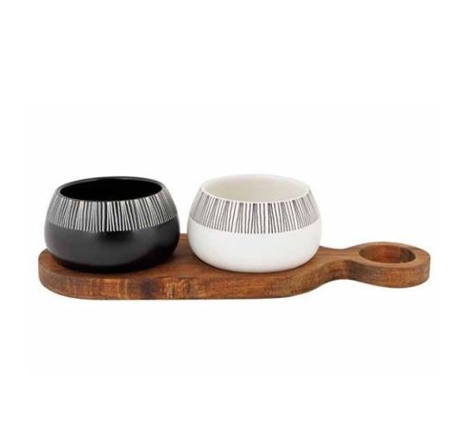 Indeliai užkandžiams su mediniu stoveliu ETOSHA 2x8 cm