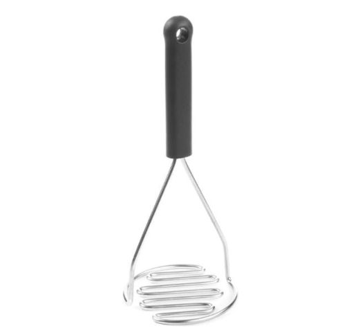 Grūstuvas bulvėms metalinis, juodas 9.5x23 cm
