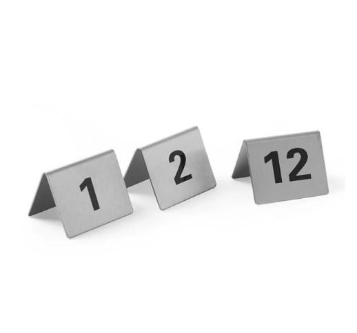 Kortelės metalinės su numeriais 1-12 (12 vnt.)