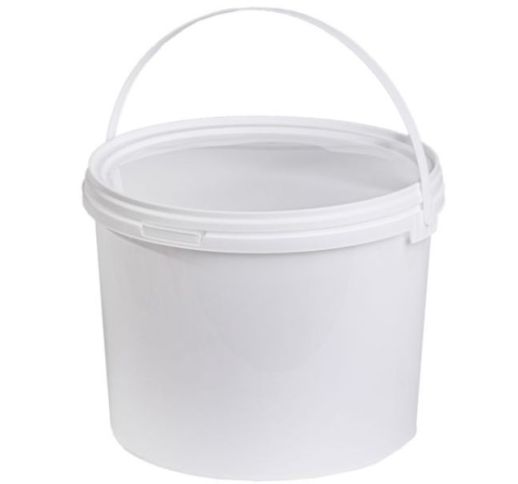 Kibiras plastikinis baltas su dangčiu 5 l