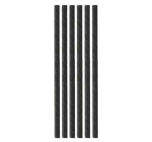 Šiaudeliai juodi iš cukranendrių 6x197 mm ( 225 vnt. )