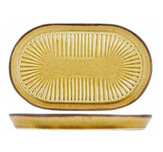 Lėkštė ovali SOLAS MUSTARD 19x12,5 cm