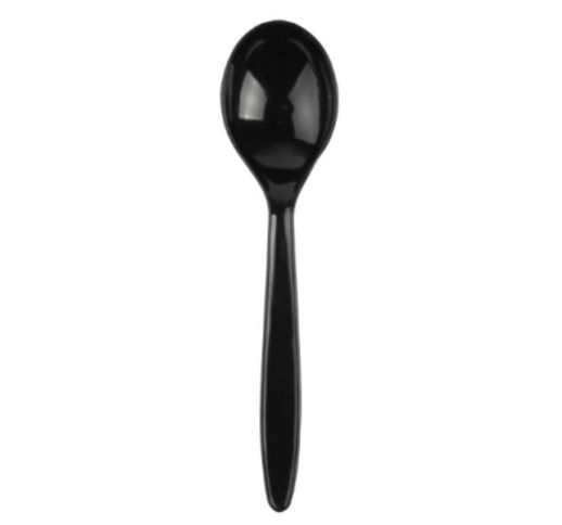 Šaukšteliai daugkartiniai juodi, atskirai įpakuoti 12.5 cm ( 50 vnt. )