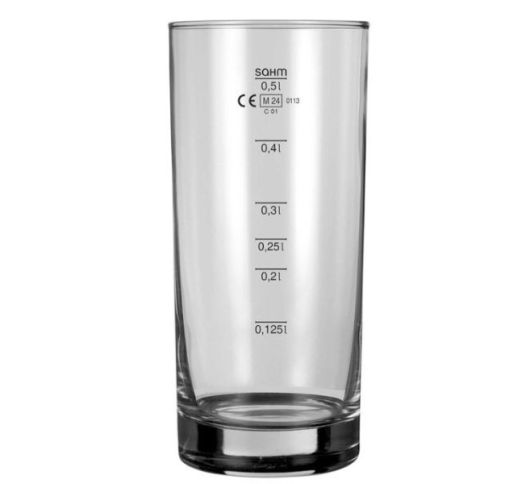 Menzūrėlė stiklinė su patikra, 500 ml
