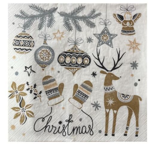 Servetėlės trisluoksnės KALĖDINĖS3 33x33 cm 20 vnt