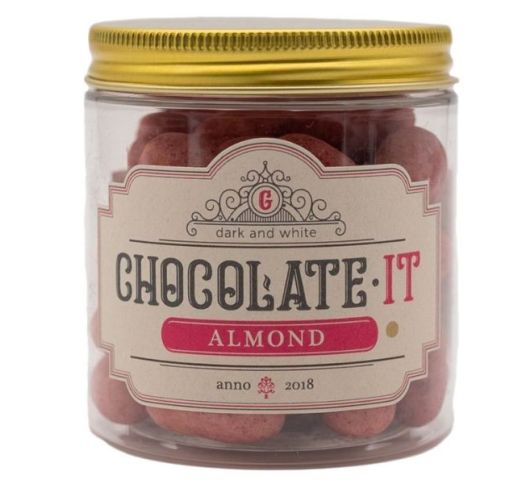 Migdolai karamelizuoti baltame šokolade 150 g