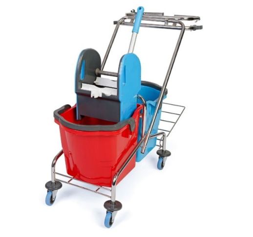 Vežimėlis valytojui su maišu ( 2x18l )