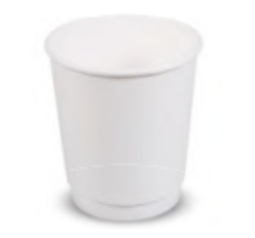 Puodeliai popieriniai balti, dvigubom sienelėm, 80 mm 200 ml (25 vnt.)