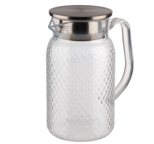 Ąsotis plastikinis su metaliniu dangteliu 1L