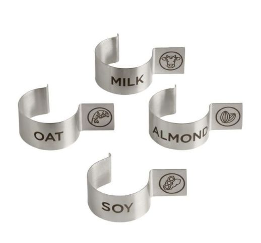 Žymekliai metaliniai pieno buteliams ( 4 vnt. )