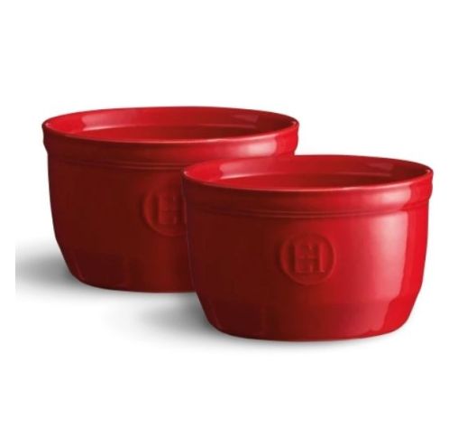 Dubenėliai raudoni ( 2 vnt. ) 10,5x6 cm 250 ml