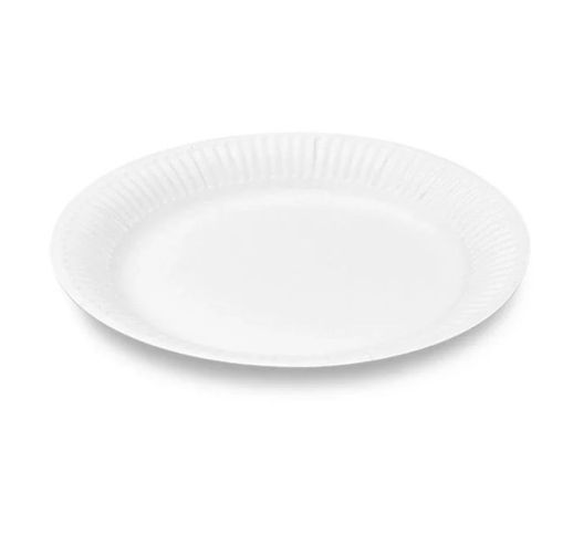 Lėkštės vienkartinės popierinės FSCMIX baltos ( 100 vnt. ) 15 cm