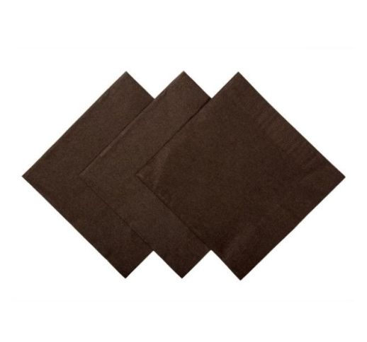 Servetėlės dvisluoksnės rudos 20x20 cm 100 vnt