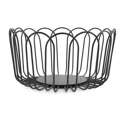 Krepšys metalinis FLORES BLACK 19x10 cm