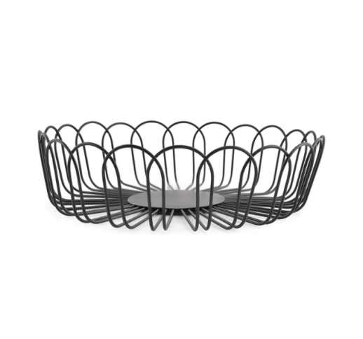 Krepšys metalinis FLORES BLACK 26,5X7,5 cm