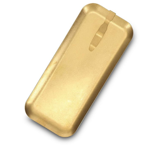 Padėkliukas metalinis pinigams su prispaudėju ANTIQUE GOLD