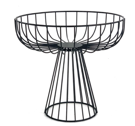 Krepšys metalinis, juodas 30x28 cm