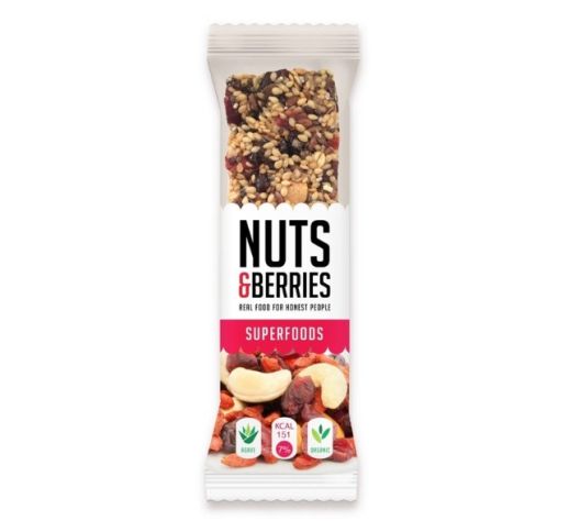 Batonėlis SUPERFOODS EKO 40 g