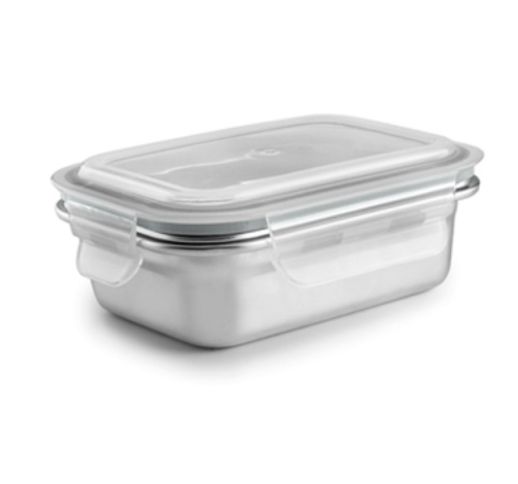 Indas stačiakampis nerūdijančio plieno su dangčiu 0,8 L