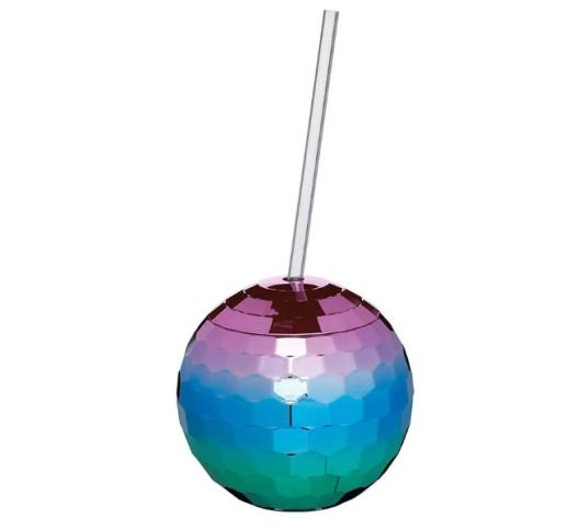 Stiklinė Disco Bowl su šiaudeliu 560 ml