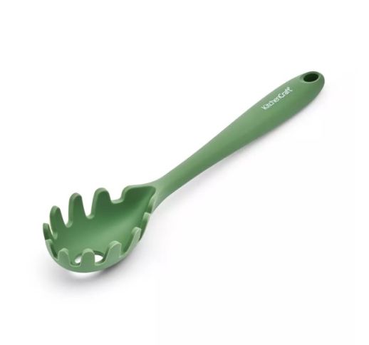Šaukštas spagečiams silikoninis žalias 29 cm