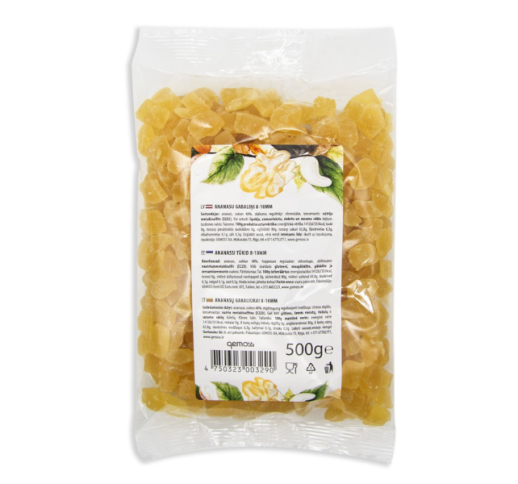 Ananasų gabalėliai cukruoti 8-10 mm 500 g