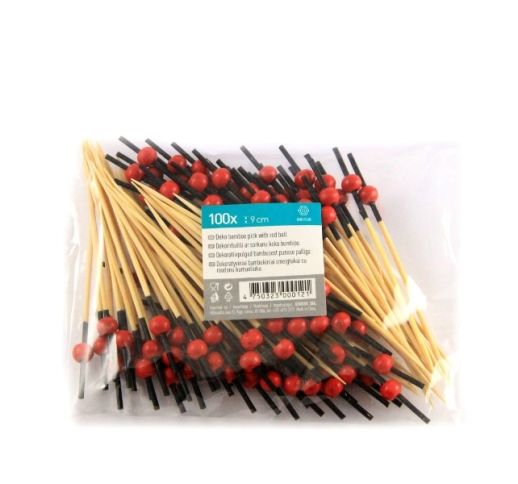 Smeigtukai bambukiniai KAMUOLIUKAI 9 cm (100 vnt.)