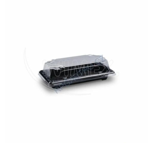 Sushi indelis su dangčiu, juodas 165x118x45 mm (50 vnt.)