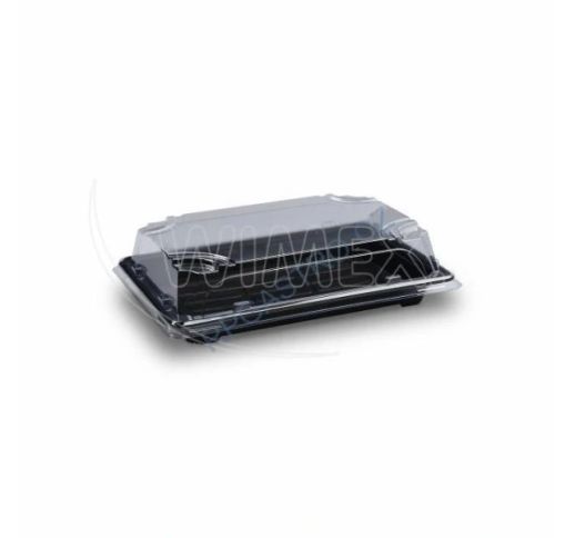 Sushi indelis su dangčiu, juodas 188x130x45 mm (50 vnt.)