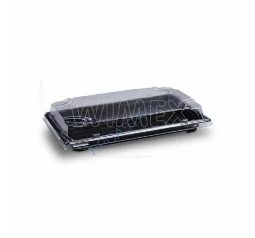Sushi indelis su dangčiu, juodas 217x136x45 mm (50 vnt.)