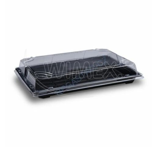 Sushi indelis su dangčiu, juodas 260x190x45 mm (50 vnt.)