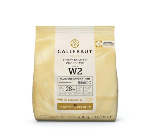 Baltojo šokolado diskai CALLEBAUT, 28%, 400 g