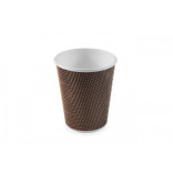 Puodeliai popieriniai gofruoti PREMIUM L 420 ml (25 vnt.)